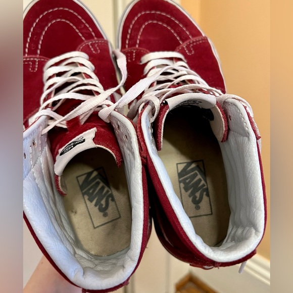 Vans Women’s SK8-HI Towny Port Red Suede Skater Sneakers - Picture 10 of 12